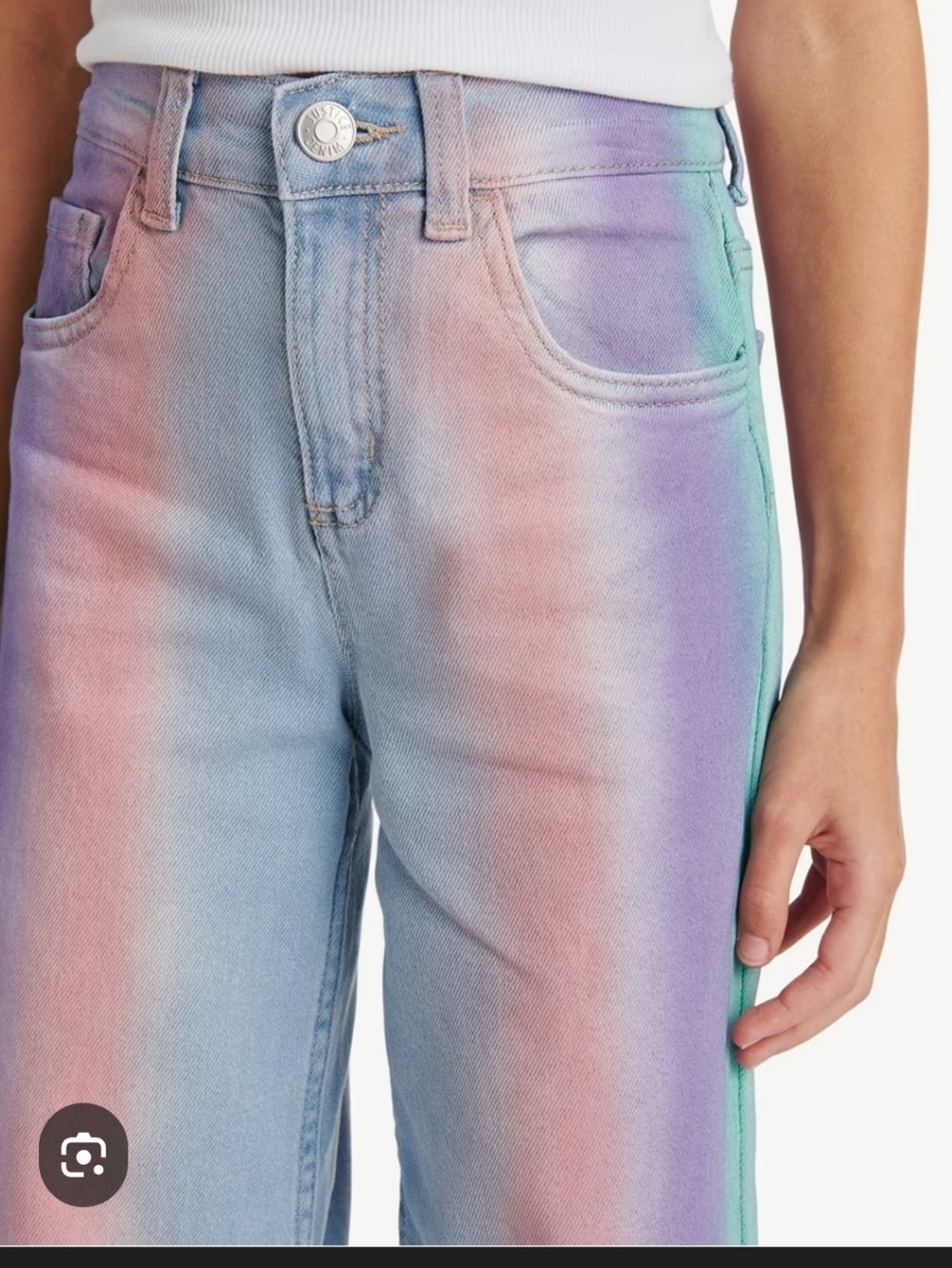Justice premium jeans colorful girls size 10S colored front 🌸 pretty